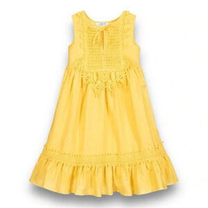 Mayoral | Yellow Cotton Crochet Dress (7) 💛